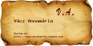 Vácz Annamária névjegykártya