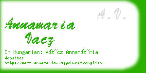 annamaria vacz business card